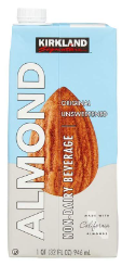 KIRKLAND SIGNATURE ALMOND NON-DAIRY BEVERAGE, UNSWEETENED, 32OZ