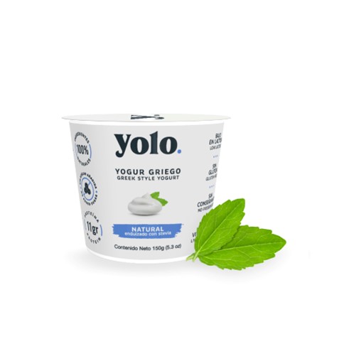 [7598678000017] YOGURT YOLO NATURAL CON STEVIA 150 GR